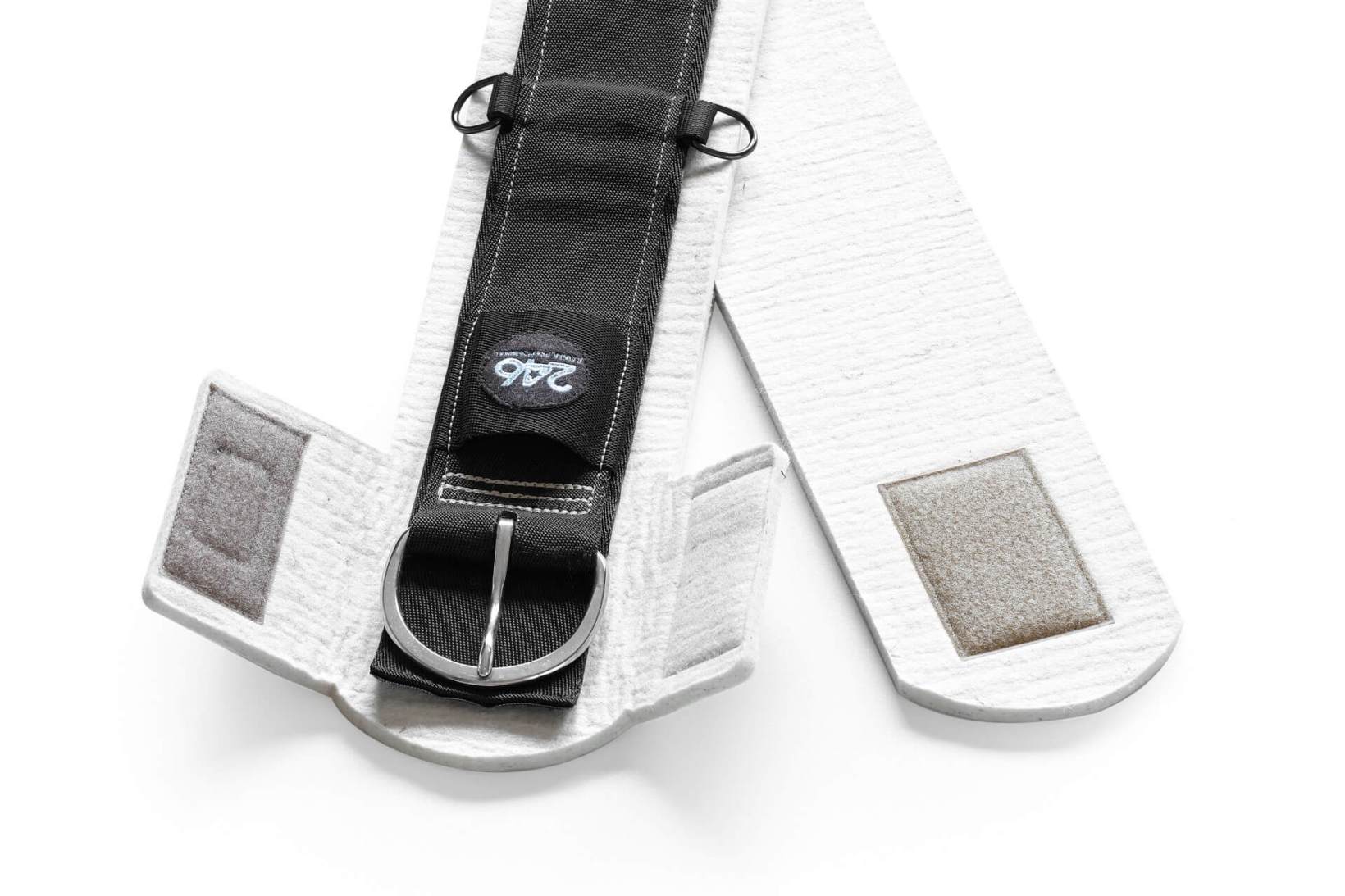 Sottopancia grigio per cavallo in lana, nylon con fibbia in acciaio inox | 246 Reiner Professional